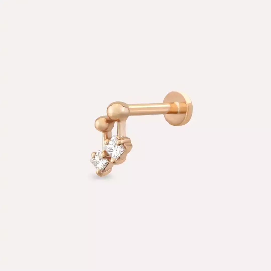 Mini Pulse Pırlanta Rose Altın Piercing