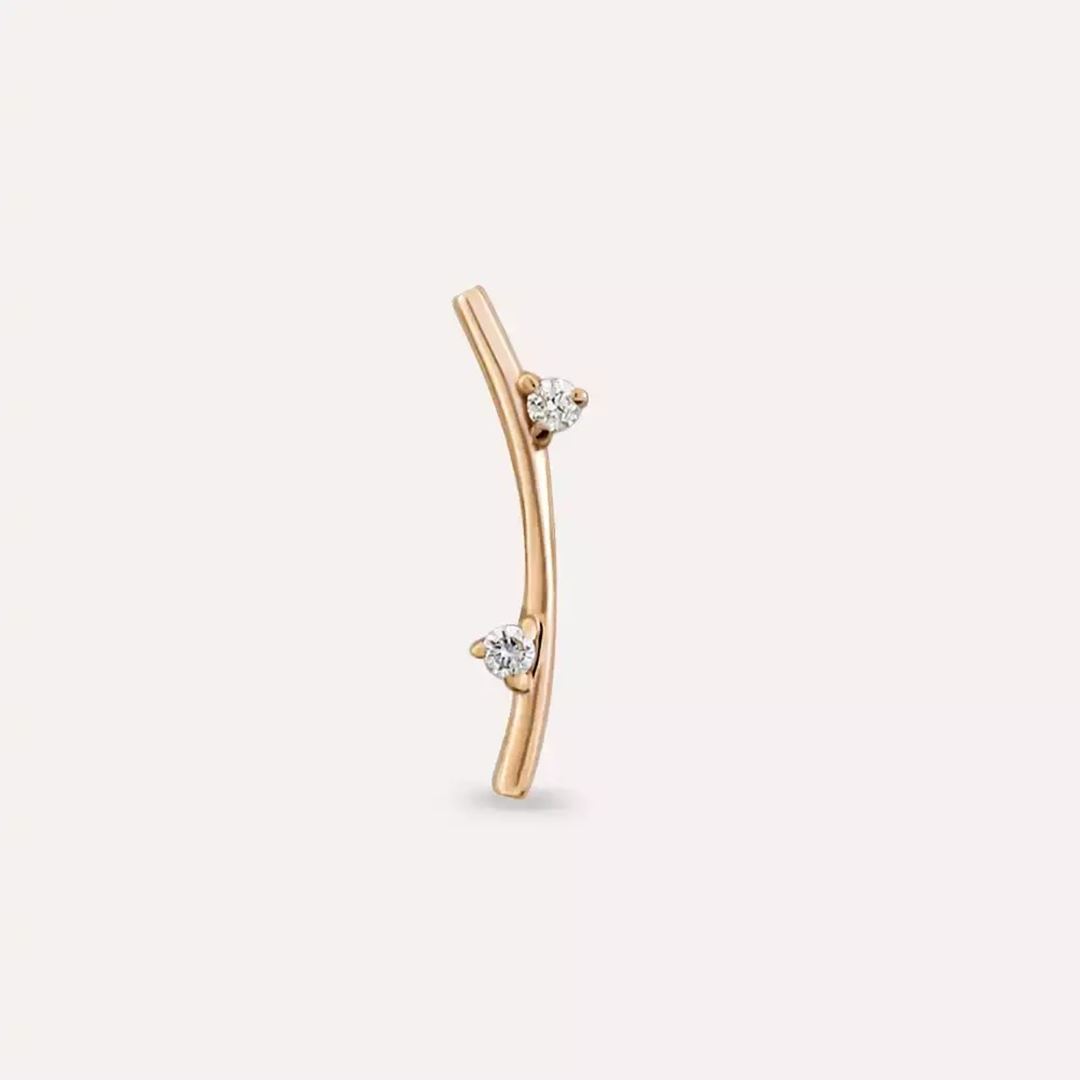 Steep Pırlanta Taşlı Rose Altın Piercing