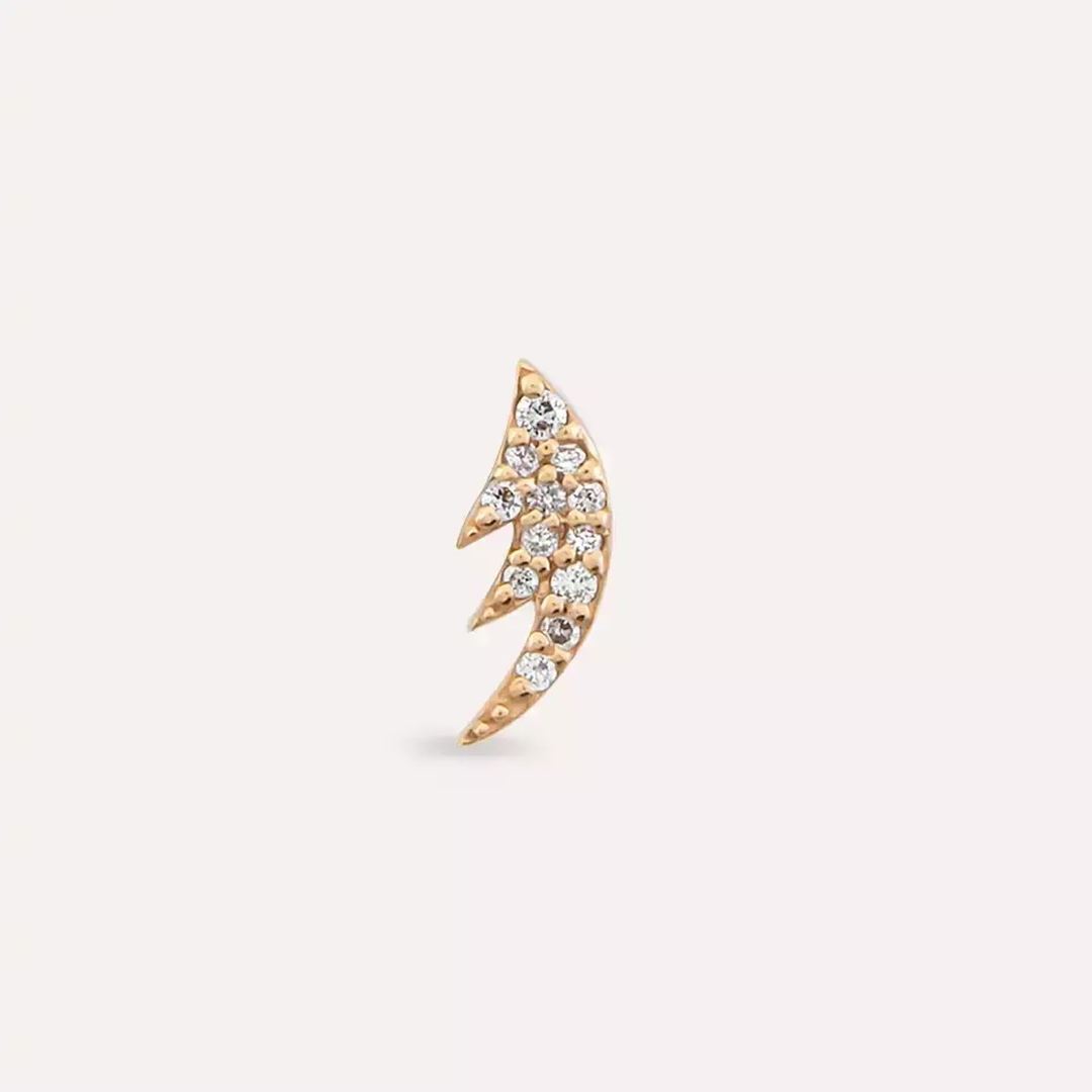 Rose Sharp Pırlanta Taşlı Piercing