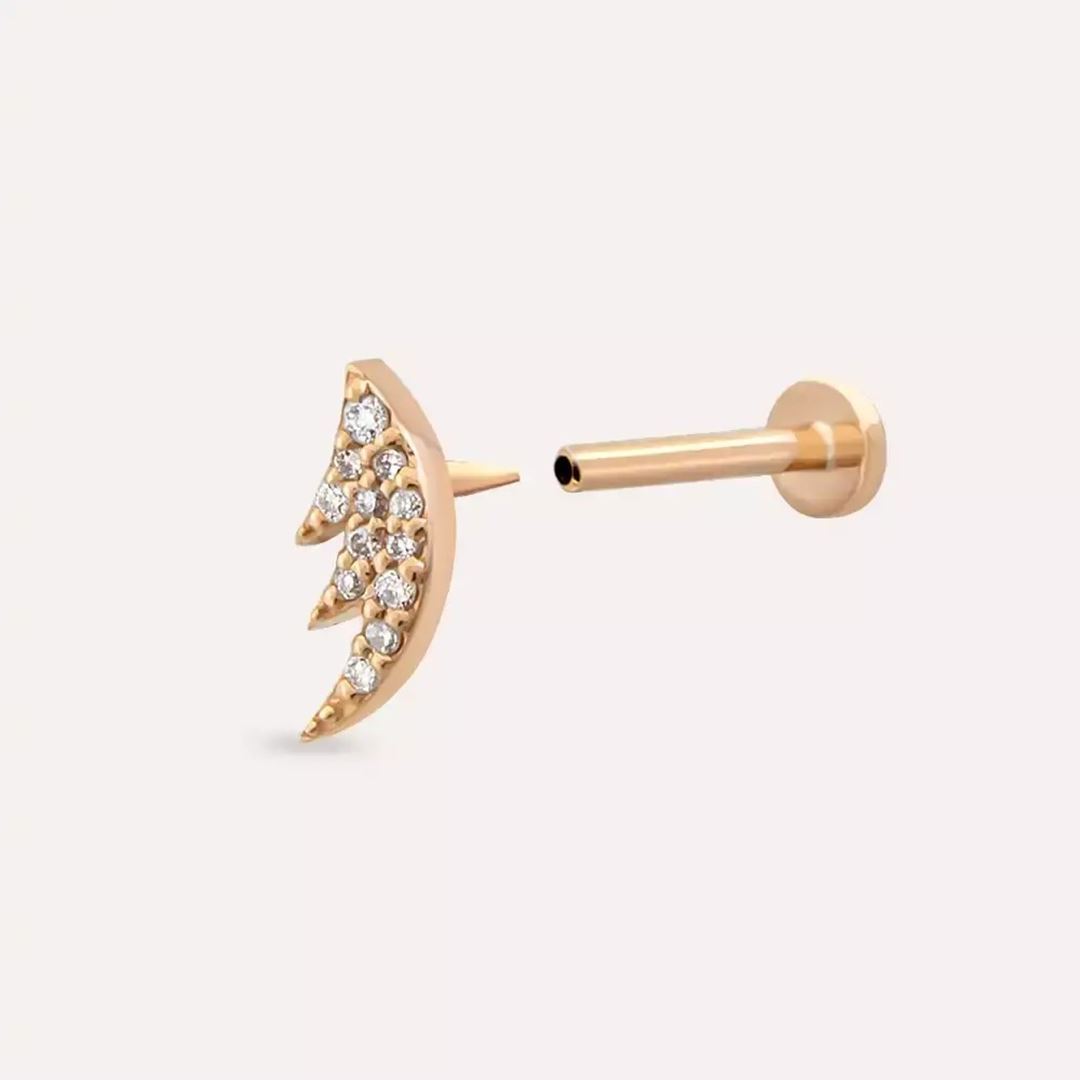 Rose Sharp Pırlanta Taşlı Piercing