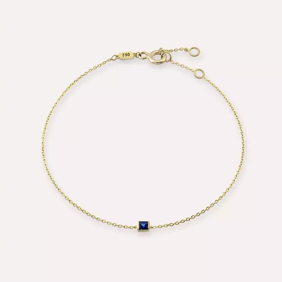 Lana Safir Taşlı Sarı Altın Bileklik