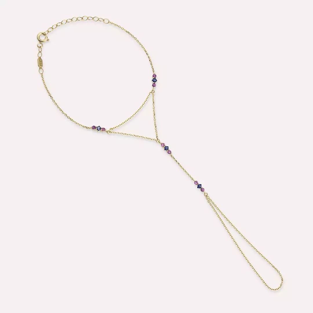 Folia Multicolor Safir Taşlı Sarı Altın Şahmeran