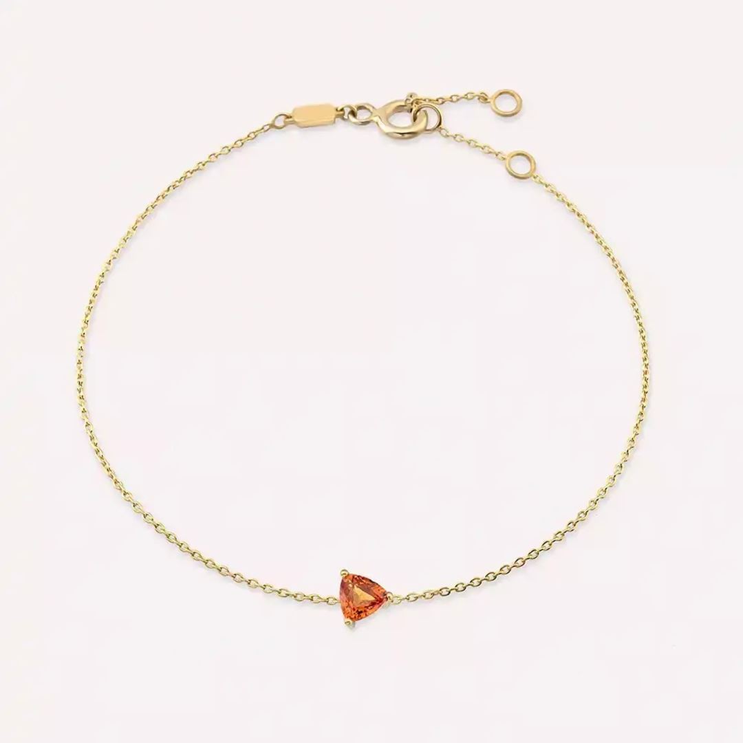Vesta Orange Safir Taşlı Sarı Altın Bileklik