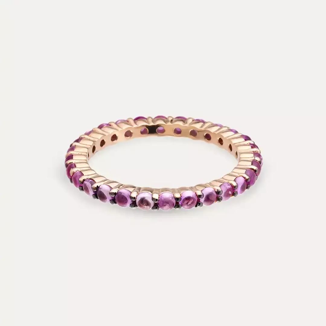 1.70 CT Yakut Taşlı Rose Altın Tamtur Yüzük