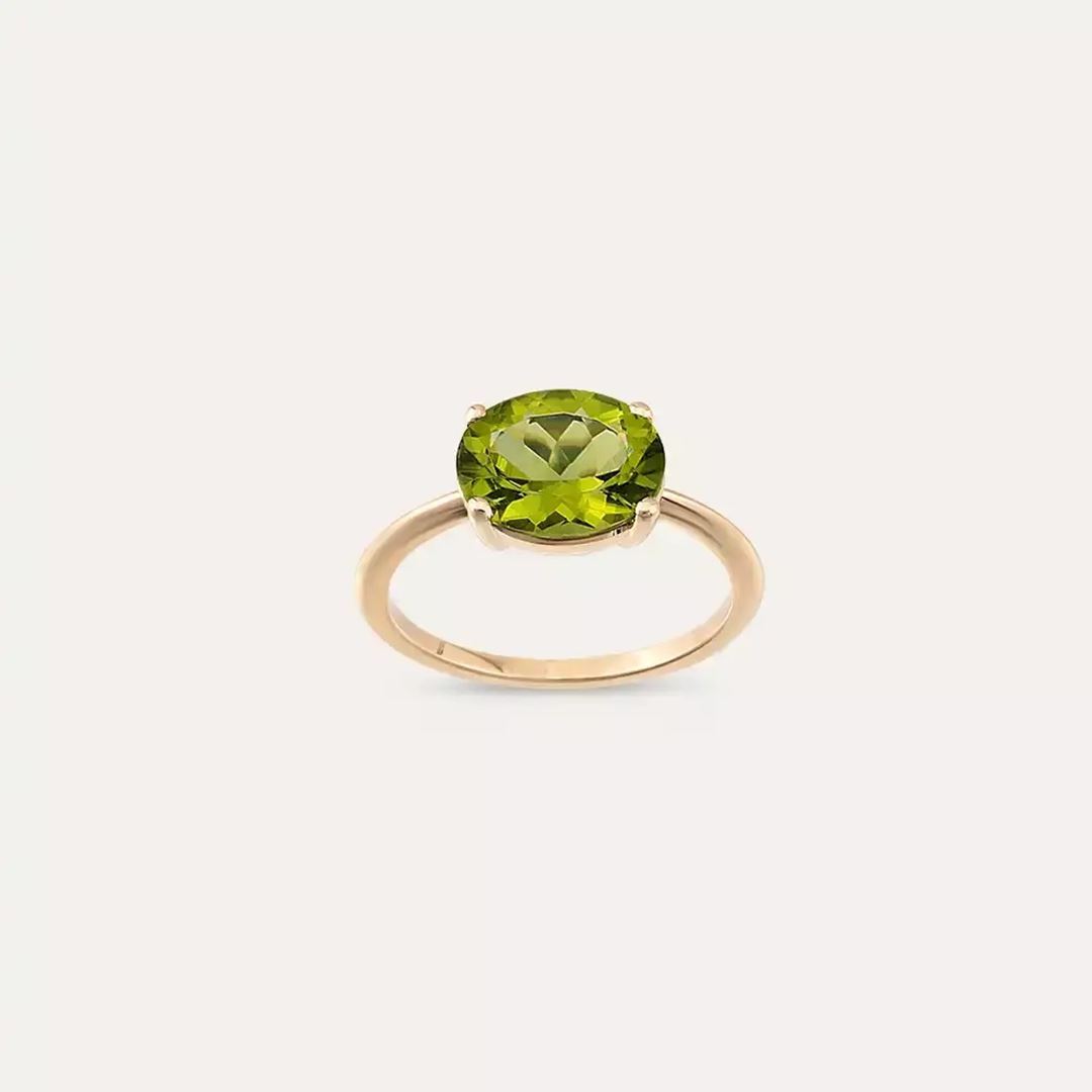 2.60 CT Peridot Taşlı Rose Altın Yüzük