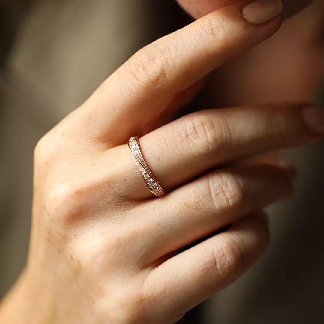 Oasis 1.09 CT Pırlanta Taşlı Rose Altın Sarmal Yüzük